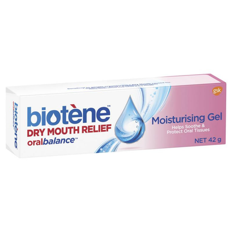 Biotene Dry Mouth Relief Oral Balance Moisturising Gel 42g front image on Livehealthy HK imported from Australia