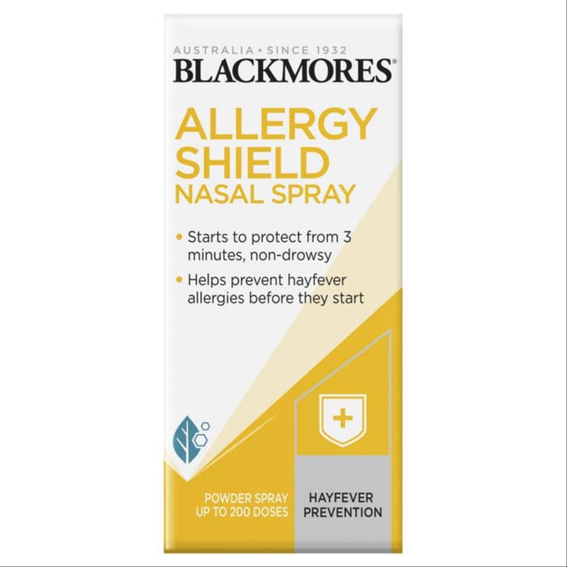 Blackmores Allergy Shield Non-Drowsy Nasal Spray 800mg front image on Livehealthy HK imported from Australia