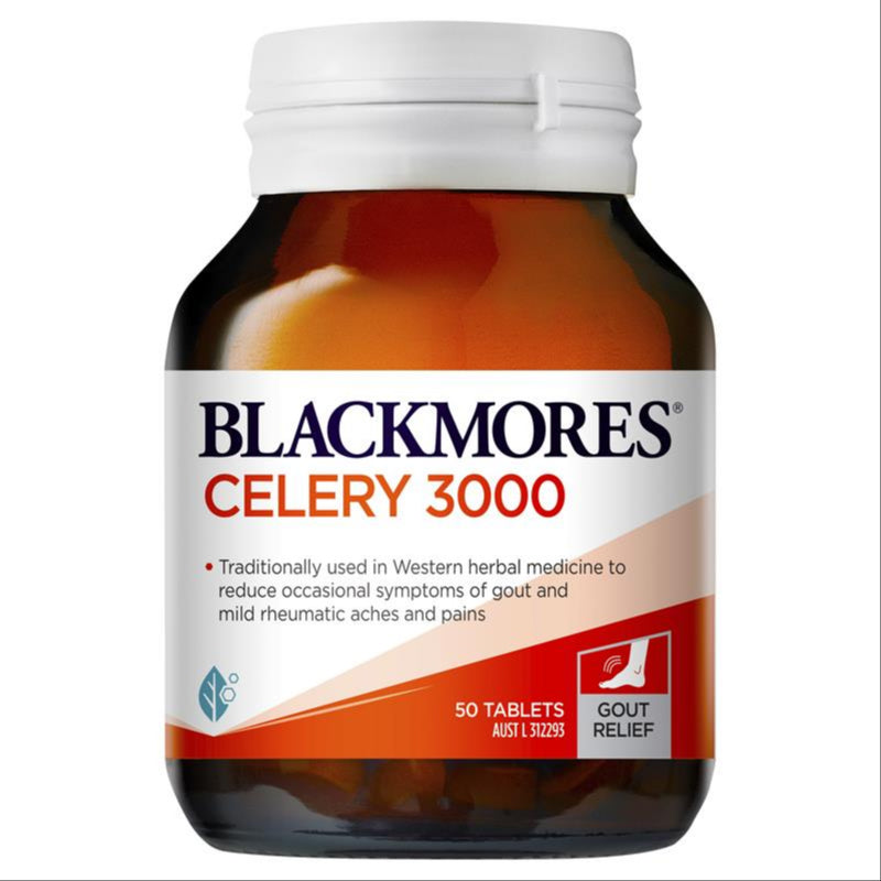 Blackmores Celery 3000mg Mild Ache Relief 50 Tablets front image on Livehealthy HK imported from Australia