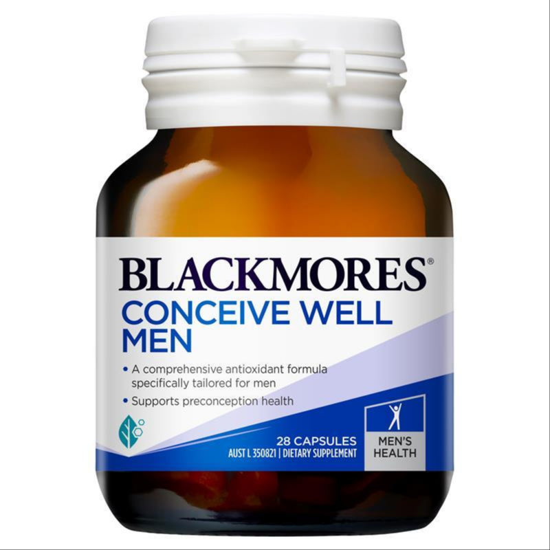 Blackmores Conceive Well Men Energy Support Vitamin 28 Tablets front image on Livehealthy HK imported from Australia