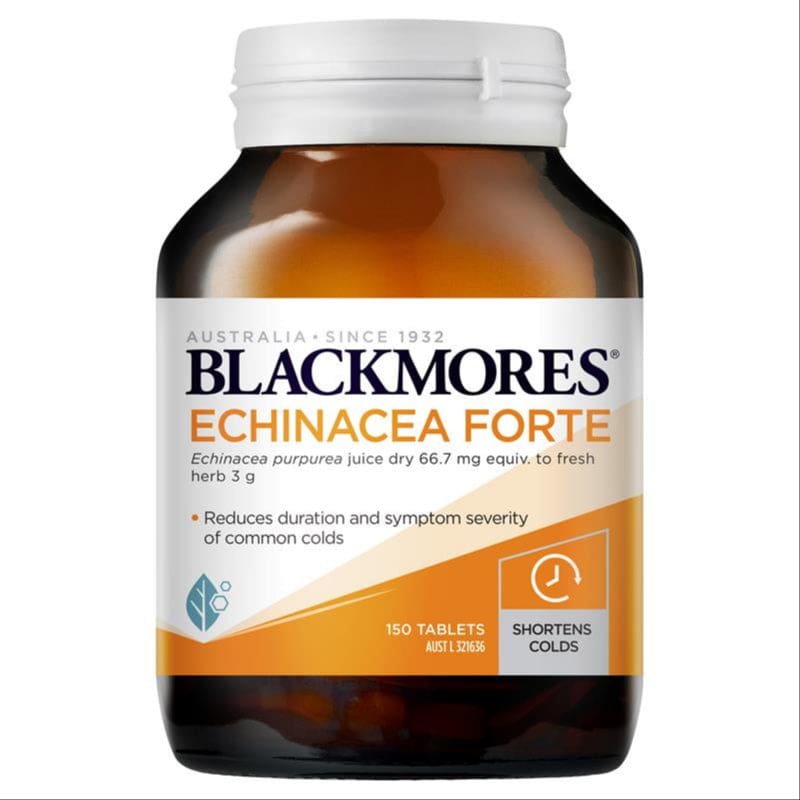 Blackmores Echinacea Forte Immune Support 150 Tablets front image on Livehealthy HK imported from Australia