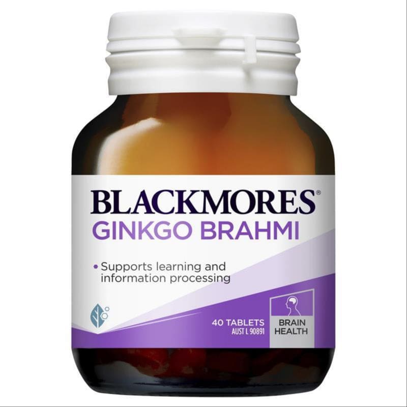 Blackmores Ginkgo+Brahmi Memory Support 40 Tablets front image on Livehealthy HK imported from Australia