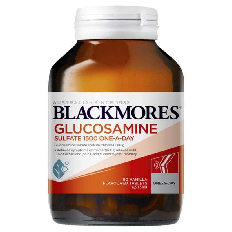 Blackmores Glucosamine Sulfate 1500mg Joint Health Vitamin 90 Tablets front image on Livehealthy HK imported from Australia