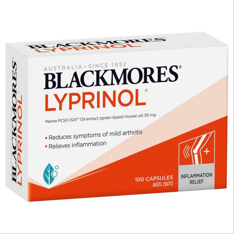 Blackmores Lyprinol Inflammation Relief 100 Capsules front image on Livehealthy HK imported from Australia