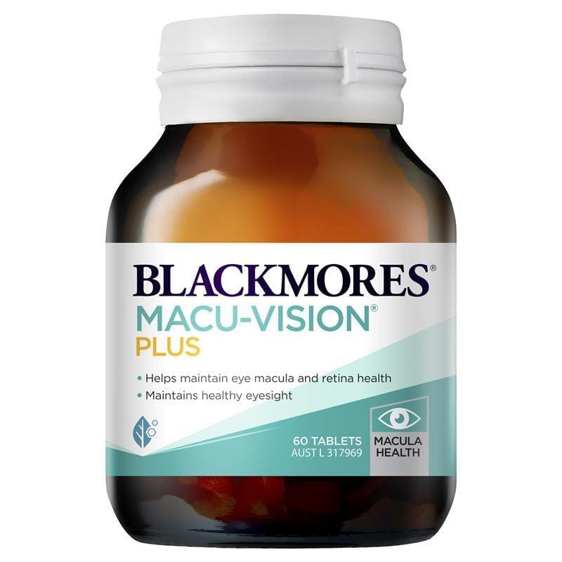 Blackmores Macu Vision Plus 60 Tablets front image on Livehealthy HK imported from Australia