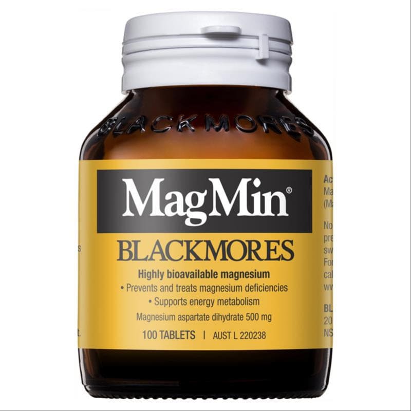 Blackmores MagMin Magnesium Muscle Health 100 Tablets front image on Livehealthy HK imported from Australia