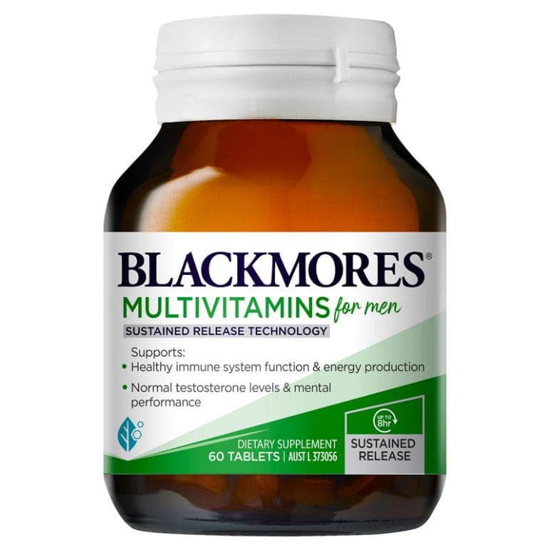 Blackmores Multivitamin For Men Sustained Release 60 Tablets front image on Livehealthy HK imported from Australia