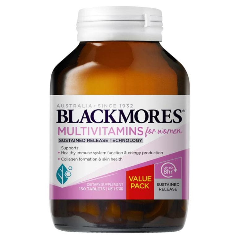 Blackmores Multivitamin For Women Sustained Release 150 Tablets front image on Livehealthy HK imported from Australia