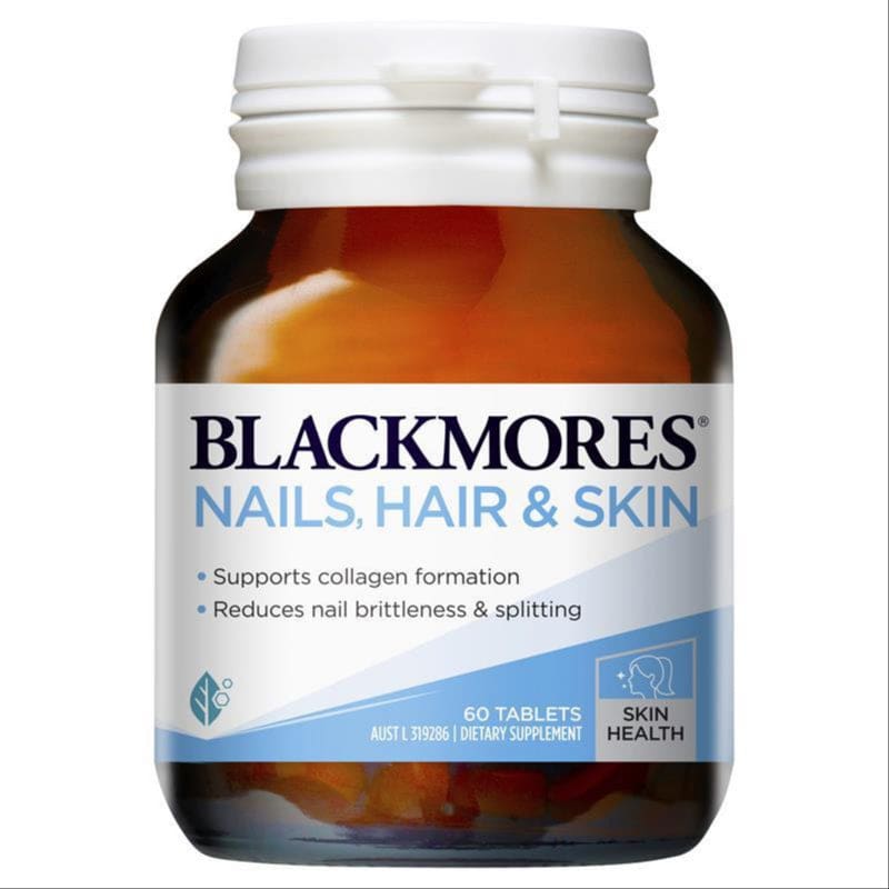 Blackmores Nails Hair & Skin Beauty Vitamin 60 Tablets front image on Livehealthy HK imported from Australia