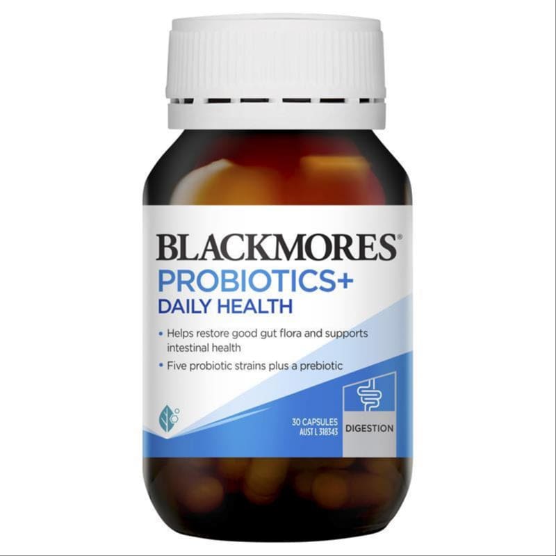 Blackmores Probiotics+ Daily Health Gut Health Vitamin 30 Capsules front image on Livehealthy HK imported from Australia