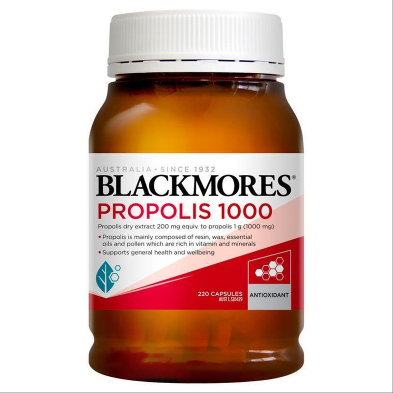 Blackmores Propolis 1000mg Antioxidant 220 Capsules front image on Livehealthy HK imported from Australia
