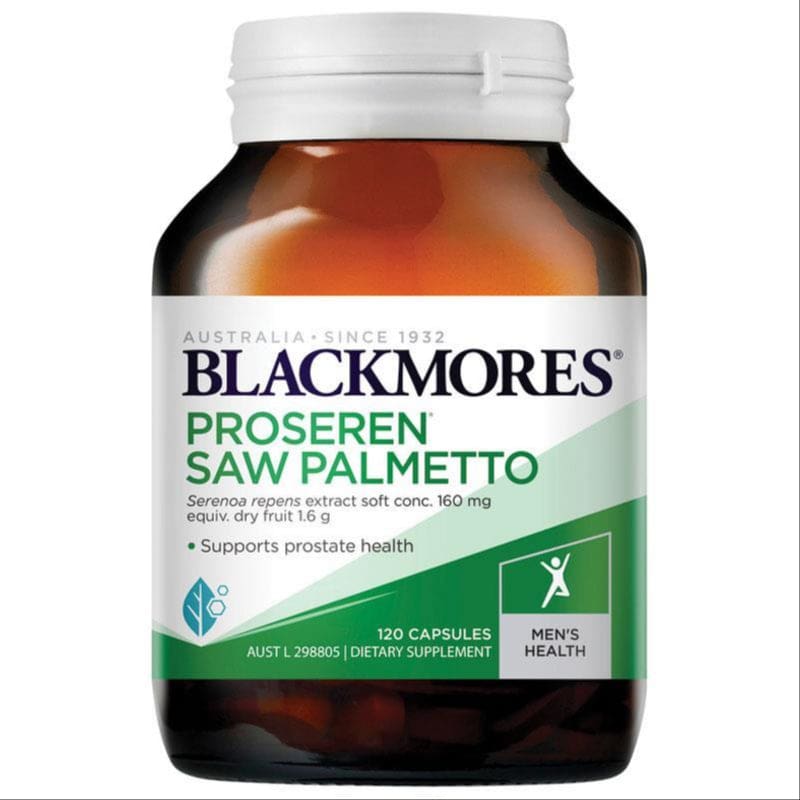 Blackmores Proseren Saw Palmetto Prostate Health 120 Tablets front image on Livehealthy HK imported from Australia