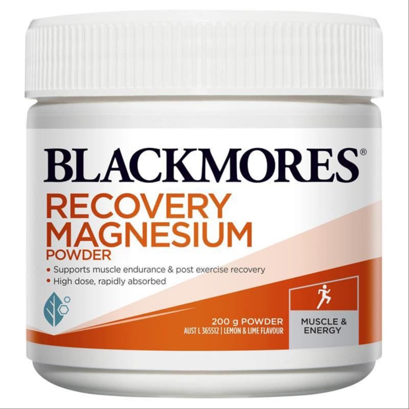 Blackmores Recovery Magnesium Muscle Health Vitamin Powder 200g front image on Livehealthy HK imported from Australia