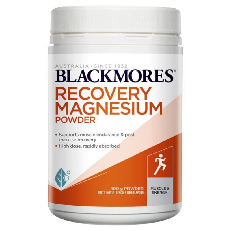Blackmores Recovery Magnesium Muscle Health Vitamin Powder 400g front image on Livehealthy HK imported from Australia