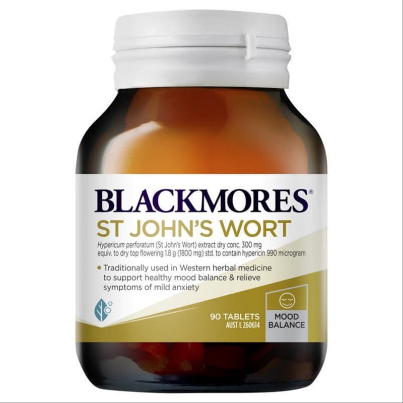 Blackmores St Johns Wort Mood Support 90 Tablets front image on Livehealthy HK imported from Australia