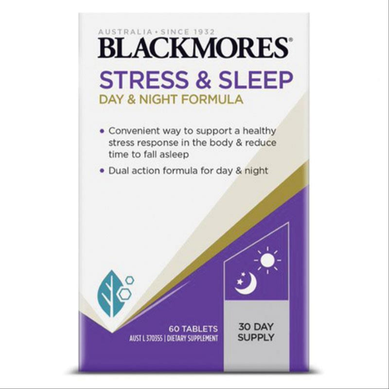Blackmores Stress + Sleep Support Vitamin B 60 Tablets front image on Livehealthy HK imported from Australia