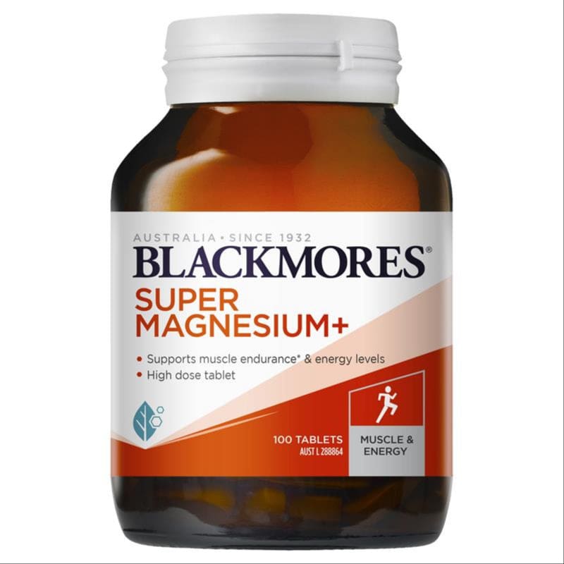 Blackmores Super Magnesium+ Muscle Health Vitamin 100 Tablets front image on Livehealthy HK imported from Australia