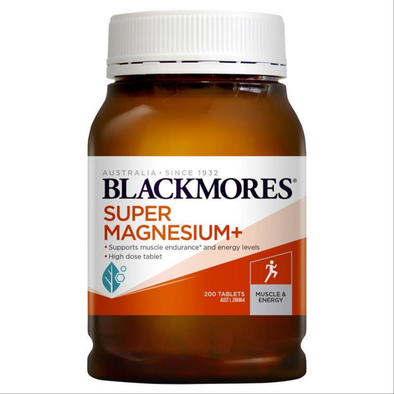 Blackmores Super Magnesium+ Muscle Health Vitamin 200 Tablets front image on Livehealthy HK imported from Australia