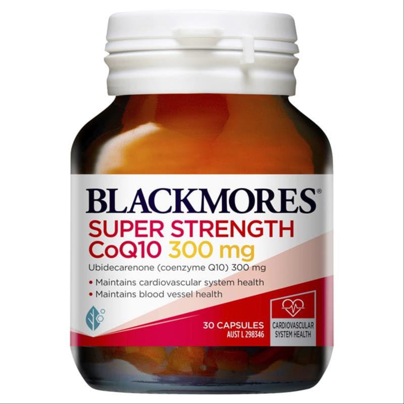 Blackmores Super Strength CoQ10 300mg Heart Health Vitamin 30 Tablets front image on Livehealthy HK imported from Australia