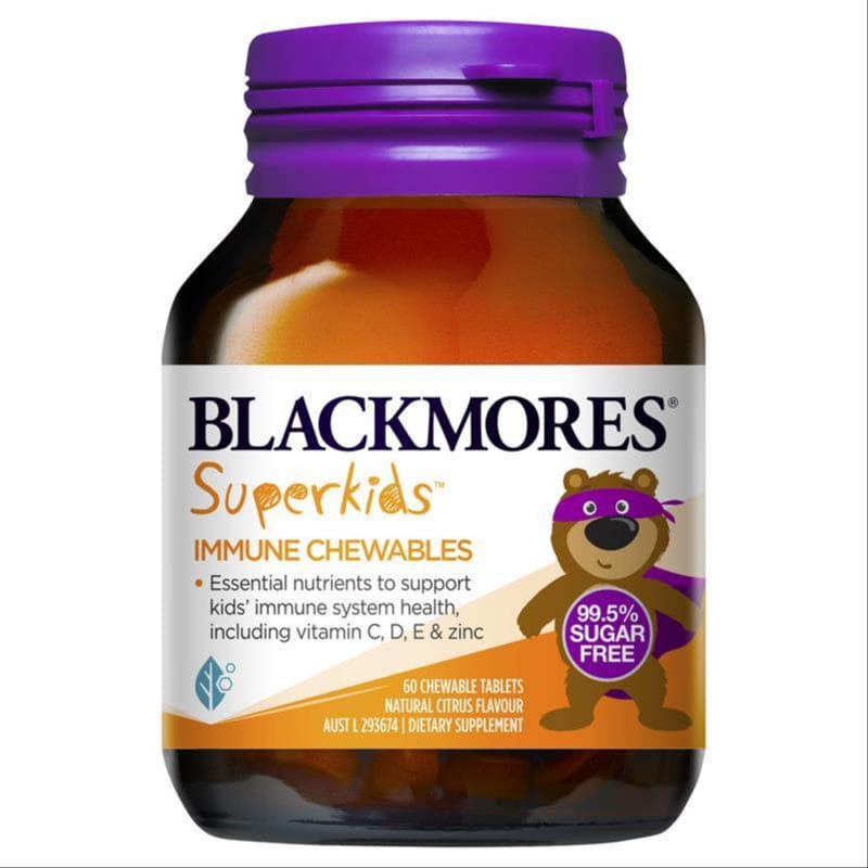 Blackmores Superkids Immune Kids Health Vitamin C 60 Chewables front image on Livehealthy HK imported from Australia