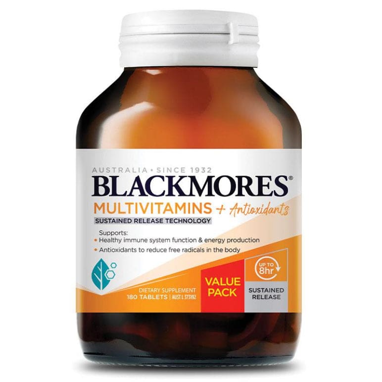 Blackmores Sustained Release Multi + Antioxidants 180 Tablets NEW front image on Livehealthy HK imported from Australia