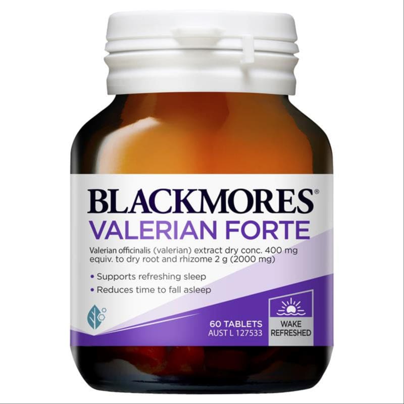 Blackmores Valerian Forte Sleep Support Vitamin 60 Tablets front image on Livehealthy HK imported from Australia