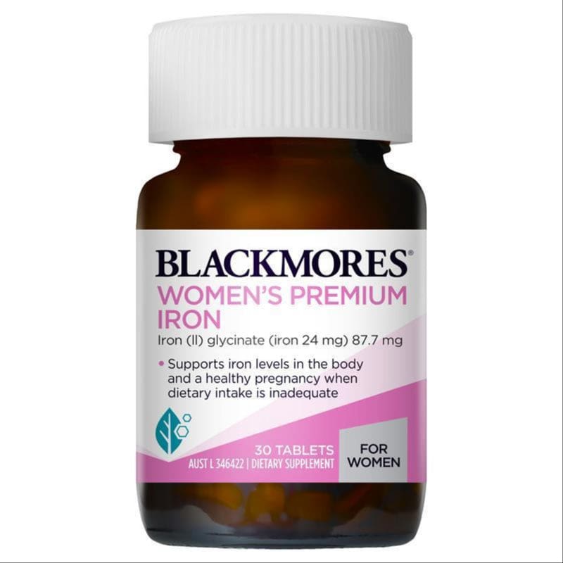 Blackmores Women's Premium Iron Energy Support 30 Tablets front image on Livehealthy HK imported from Australia