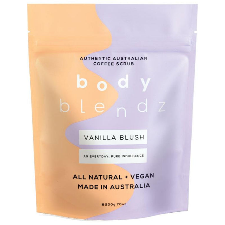 Body Blendz Body Coffee Scrub Vanilla Blush 200g front image on Livehealthy HK imported from Australia