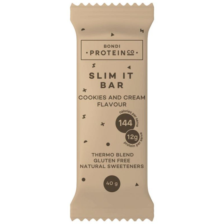 Bondi Protein Co Slim It Bar Cookies & Cream Flavour front image on Livehealthy HK imported from Australia