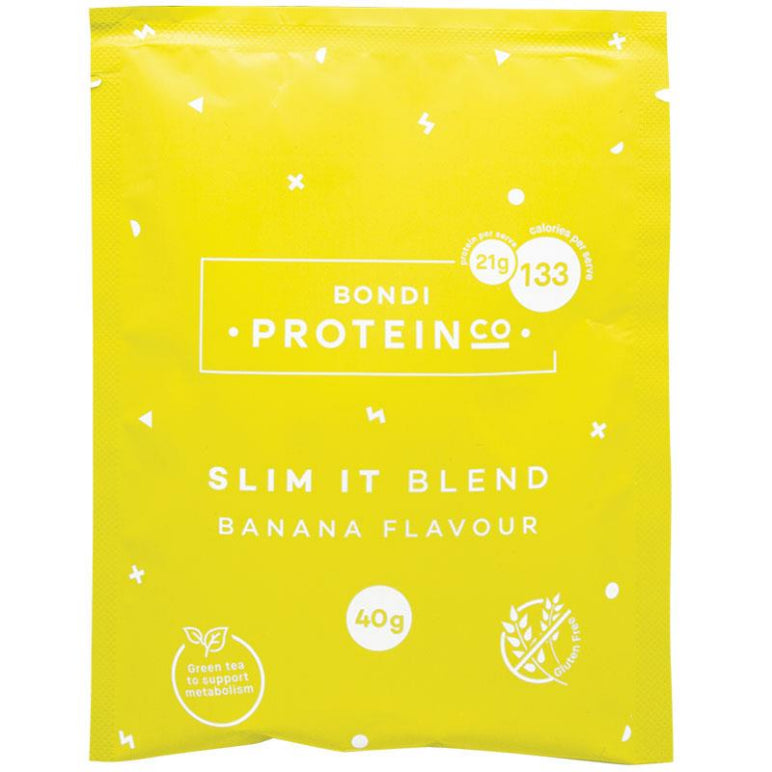 Bondi Protein Co Slim It Blend Banana Single Serve Sachet 40g front image on Livehealthy HK imported from Australia