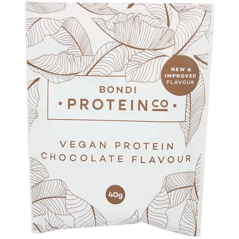 Bondi Protein Co Vegan Blend Chocolate Single Serve Sachet 40g front image on Livehealthy HK imported from Australia