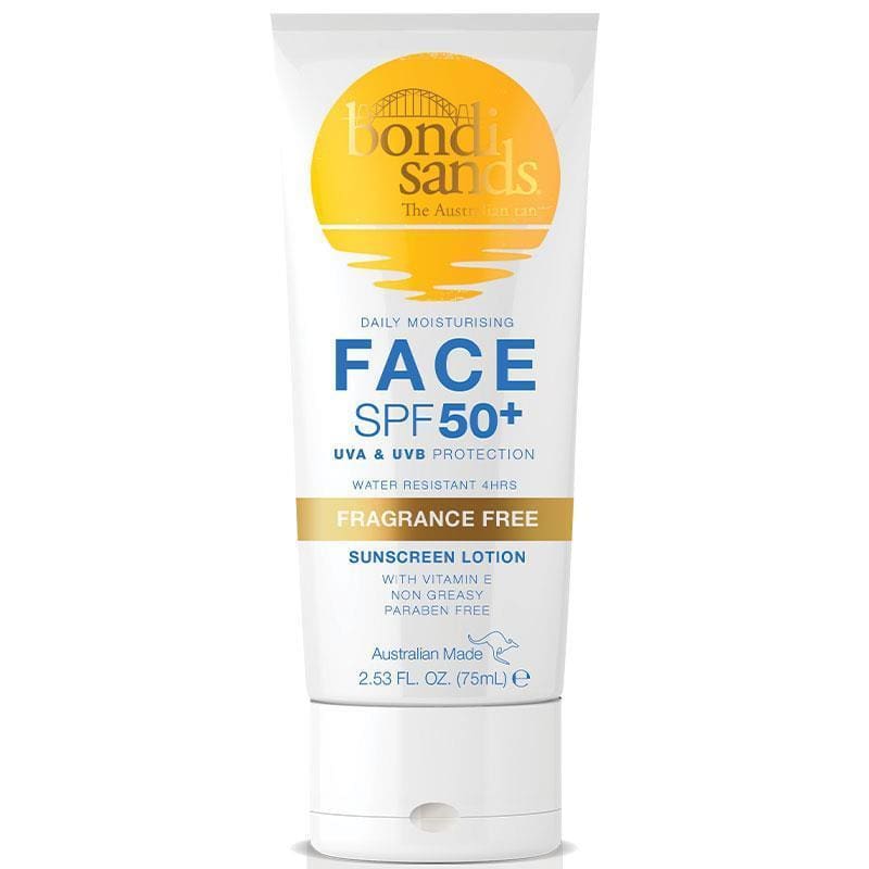 Bondi Sands Daily Moisturising Face SPF 50+ Sunscreen Lotion Fragrance Free 75ml front image on Livehealthy HK imported from Australia