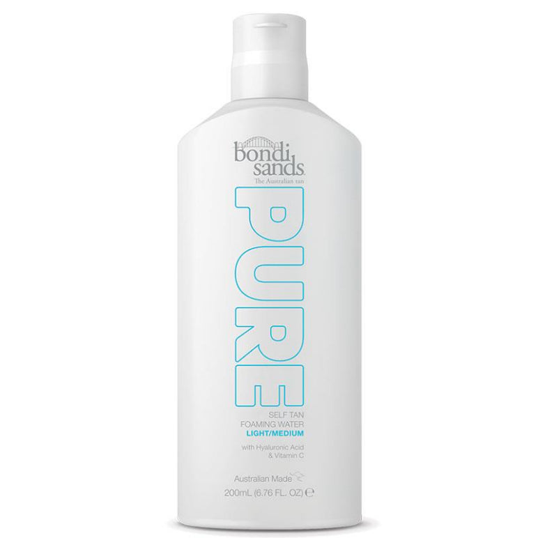 Bondi Sands Pure Self Tan Foaming Water Light/Medium 200ml front image on Livehealthy HK imported from Australia