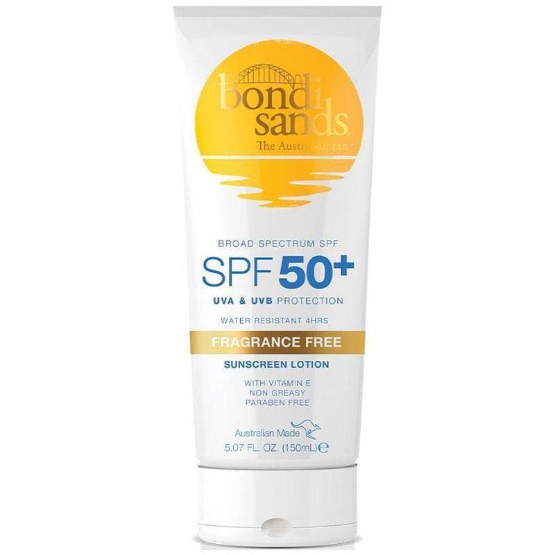 Bondi Sands SPF 50+ Sunscreen Lotion Fragrance Free 150ml front image on Livehealthy HK imported from Australia