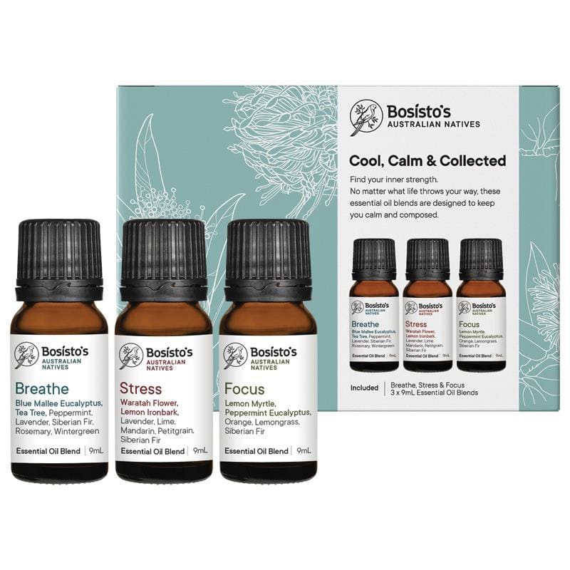 Bosistos Cool Calm Collected Oils Gift Pack front image on Livehealthy HK imported from Australia