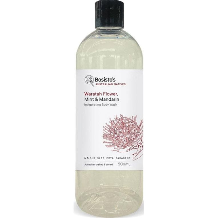 Bosisto's Waratah Flower, Mint & Mandarin Body Wash 500mL front image on Livehealthy HK imported from Australia
