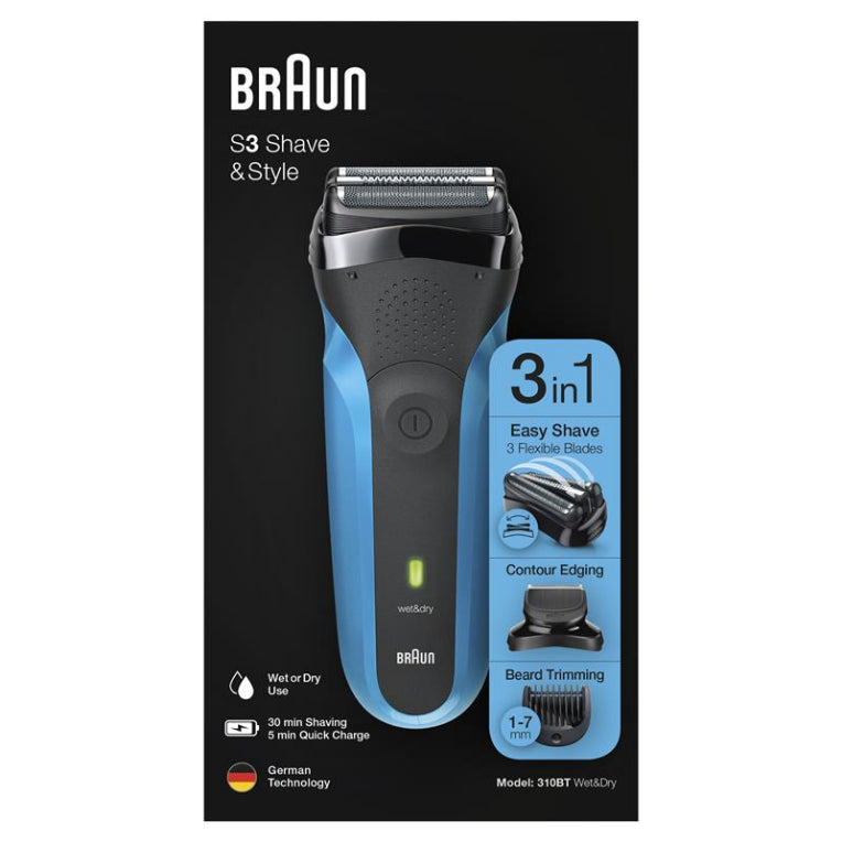 Braun Series 3 Electric Shaver & Precision Beard Trimmer For Men 310BT front image on Livehealthy HK imported from Australia