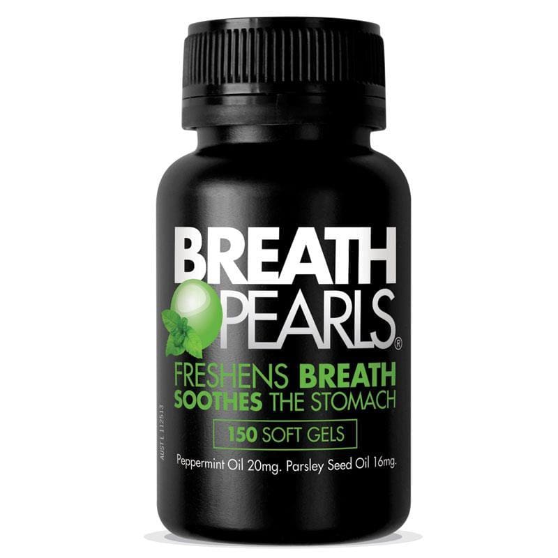 Breath Pearls Natural Capsules 150 front image on Livehealthy HK imported from Australia