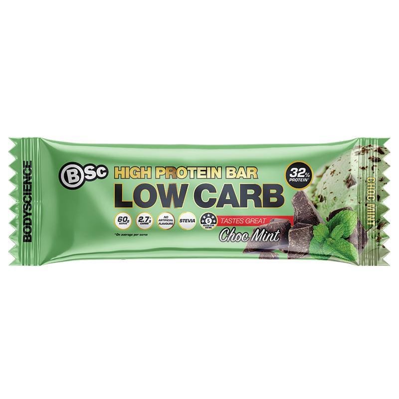 BSc High Protein Bar Choc Mint 60g front image on Livehealthy HK imported from Australia
