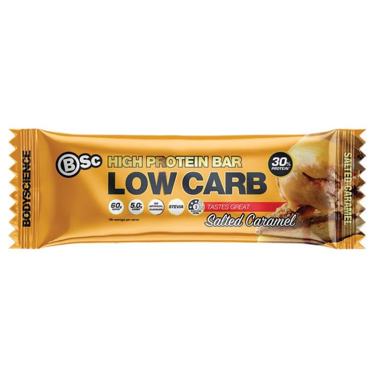 BSc High Protein Bar Salted Caramel 60g front image on Livehealthy HK imported from Australia