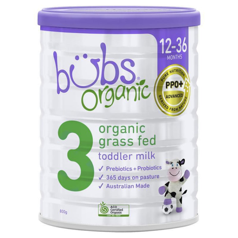 Bubs Organic Grass Fed Toddler Milk 800g front image on Livehealthy HK imported from Australia