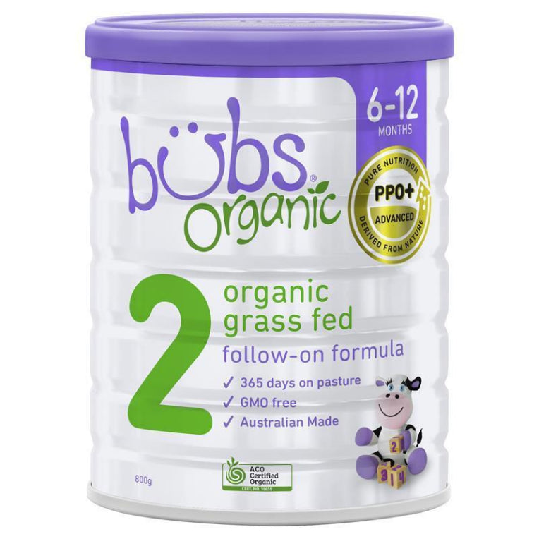 Bubs Organic GrassFed Follow-on Milk Formula 800g front image on Livehealthy HK imported from Australia