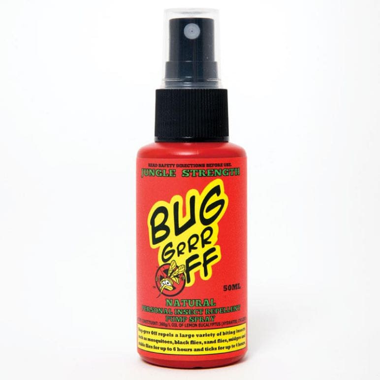 BUG-grrr OFF Jungle Strength Natural Insect Repellent Spray 50ml front image on Livehealthy HK imported from Australia
