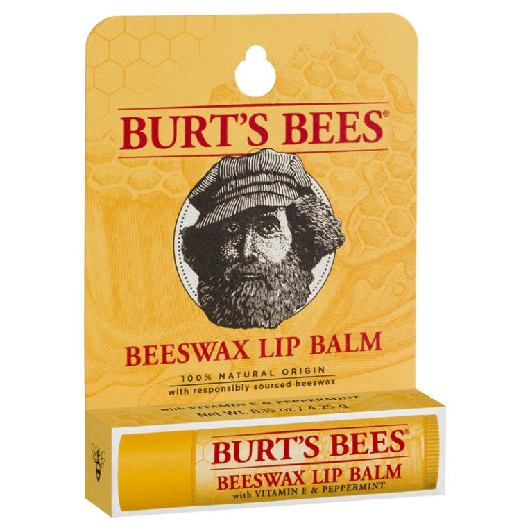Burts Bees Lip Balm Beeswax 4.25g front image on Livehealthy HK imported from Australia
