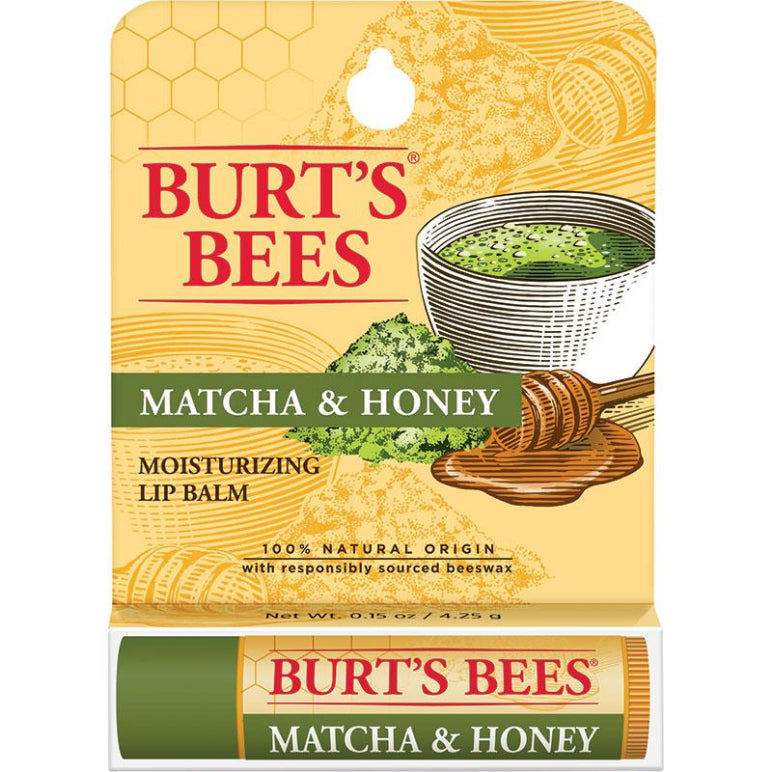 Burts Bees Lip Balm Matcha & Honey Lip Balm 4.25g front image on Livehealthy HK imported from Australia