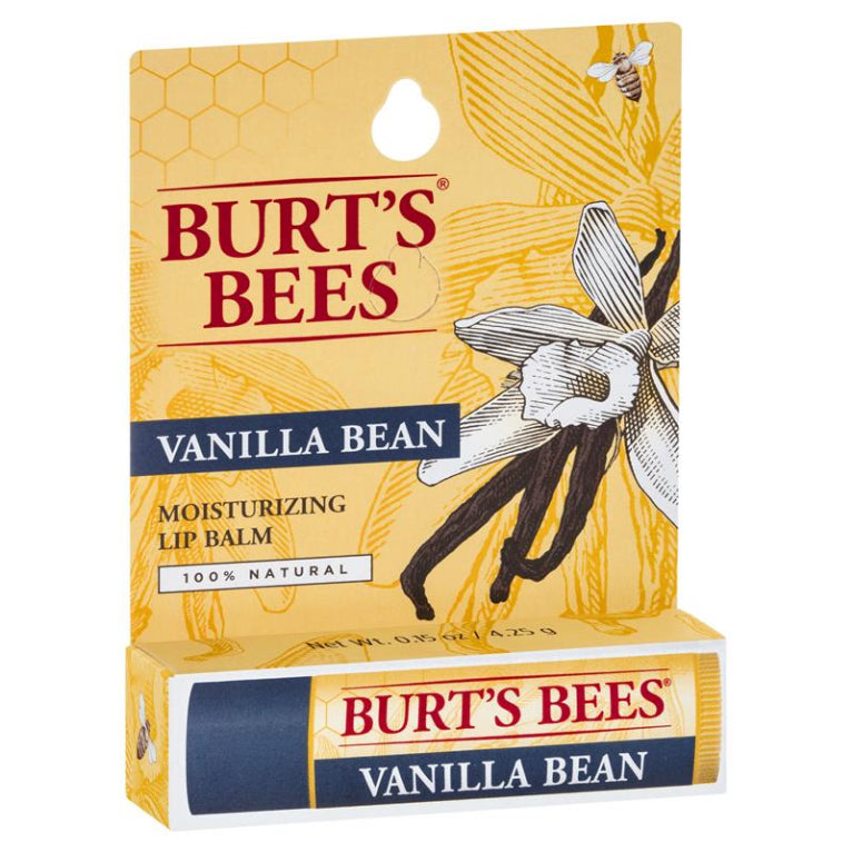 Burts Bees Lip Balm Vanilla Bean 4.25g front image on Livehealthy HK imported from Australia