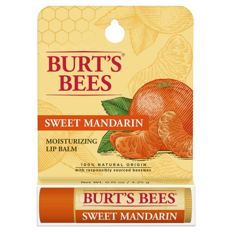 Burts Bees Sweet Mandarin Lip Balm 4.25g front image on Livehealthy HK imported from Australia