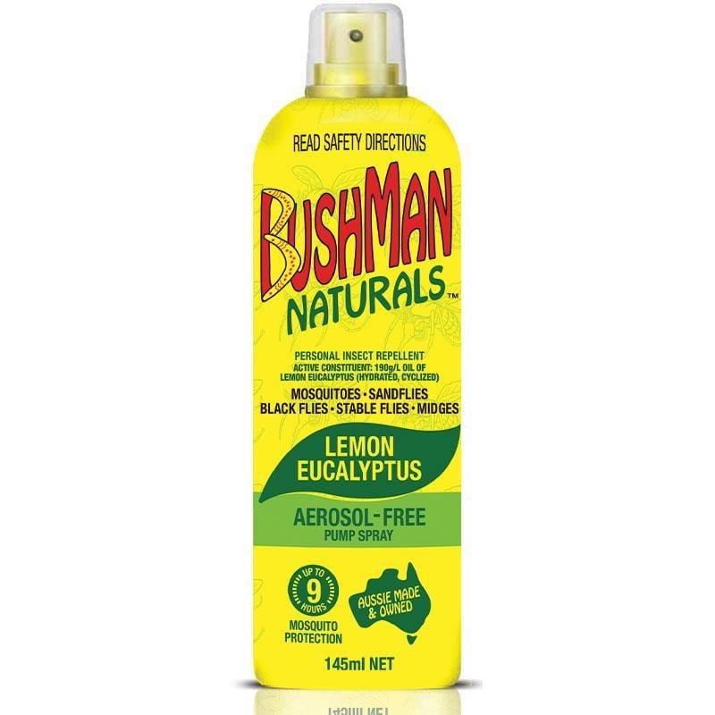 Bushman Naturals Lemon Eucalyptus Pump Spray 145ml front image on Livehealthy HK imported from Australia