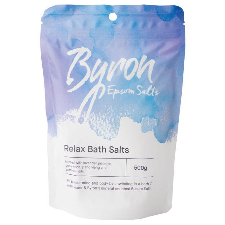 Byron Bath Salts Relax 500g front image on Livehealthy HK imported from Australia