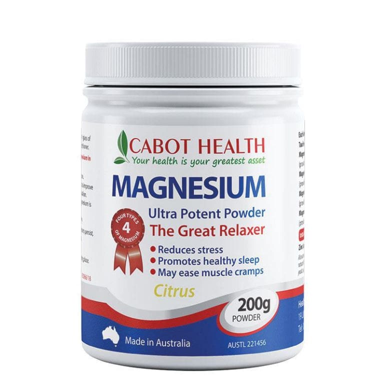 Cabot Health HD Magnesium Ultra Potent 200g front image on Livehealthy HK imported from Australia